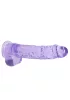 RealRock - átlátszó élethű dildó (lila, 22 cm)