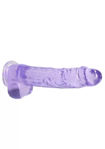 RealRock - átlátszó élethű dildó (lila, 22 cm)