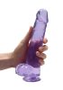 REALROCK - átlátszó élethű dildó - lila (22cm)