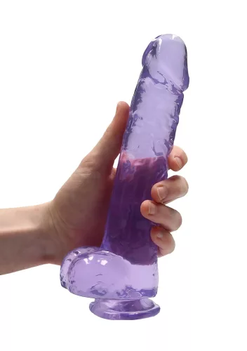 RealRock - átlátszó élethű dildó (lila, 22 cm)