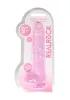 RealRock - átlátszó élethű dildó (pink, 22 cm)