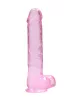 RealRock - átlátszó élethű dildó (pink, 22 cm)