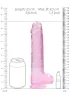 RealRock - átlátszó élethű dildó (pink, 22 cm)