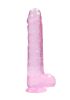 REALROCK - átlátszó élethű dildó - pink (22cm)