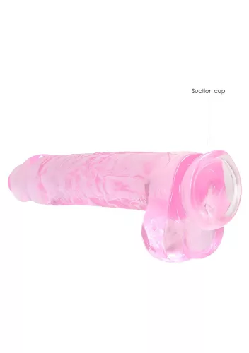 RealRock - átlátszó élethű dildó (pink, 22 cm)