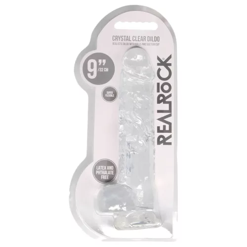 RealRock - átlátszó élethű dildó (átlátszó, 22 cm)