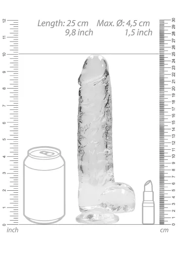 RealRock - átlátszó élethű dildó (átlátszó, 22 cm)