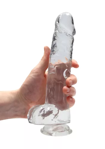 RealRock - átlátszó élethű dildó (átlátszó, 22 cm)