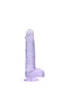RealRock - átlátszó élethű dildó (lila, 15 cm)