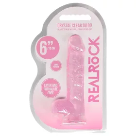 RealRock - átlátszó élethű dildó (pink, 15 cm)