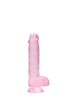 REALROCK - átlátszó élethű dildó - pink (15cm)
