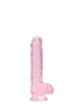 RealRock - átlátszó élethű dildó (pink, 15 cm)