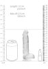 REALROCK - átlátszó élethű dildó - átlátszó (15cm)