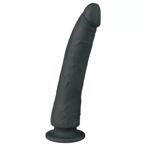 Easytoys - tapadókorongos 100% szilikon dildó (21cm) - fekete