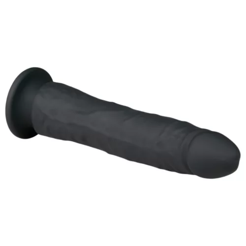 Easytoys - tapadókorongos 100% szilikon dildó (21cm) - fekete