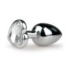 Easytoys Metal No.2 - anál plug szíves kővel (ezüst-fehér)
