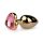 Easytoys Metal No.3 - anál plug - arany-pink (2,5cm)