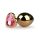 Easytoys Metal No.7 - pink köves, kúp anál plug - arany (3cm)