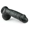Easytoys - tapadókorongos, herés dildó (22,5cm) - fekete