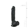 Easytoys - tapadókorongos, herés dildó (22,5cm) - fekete