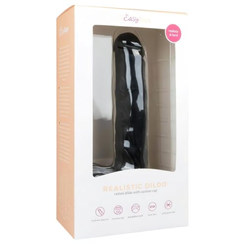 Easytoys - tapadókorongos, herés nagy dildó (29,5cm) - fekete