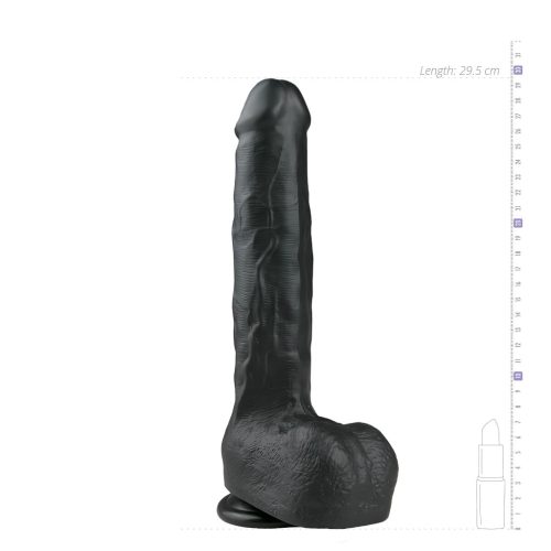Easytoys - tapadókorongos, herés nagy dildó (29,5cm) - fekete