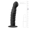 Easytoys Ribbed - tapadókorongos anál dildó (14cm) - fekete