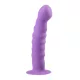 EasyToys - hullámos, tapadókorongos dildó (lila)