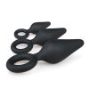 Easytoys - gyűrűs anál plug szett - 3db (fekete)