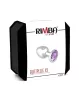 Rimba XS - lila köves, fém butt plug (ezüst)