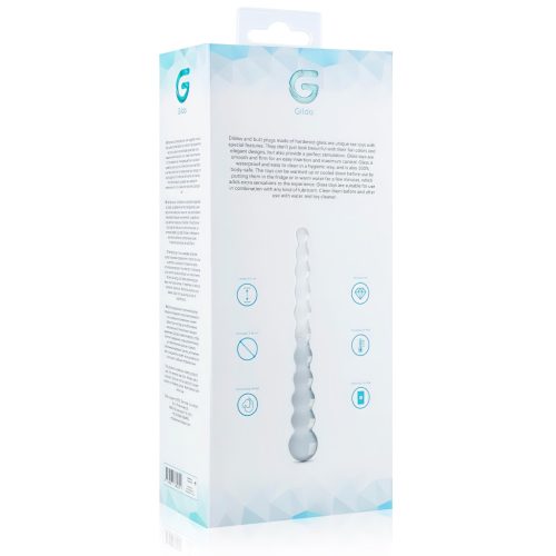 Gildo Glass No. 20 - gyöngyös üveg dildó (átlátszó)