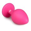 Easytoys Diamond - fehér köves anál plug (közepes) - pink