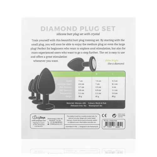 Easytoys Diamond - anál plug szett (fekete)