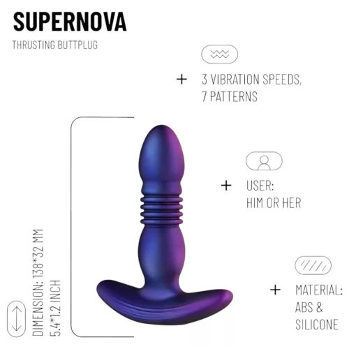 Hueman Supernova - lökő anál vibrátor (lila)