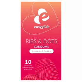 EasyGlide Ribs & Dots - pontozott óvszer (10 db)