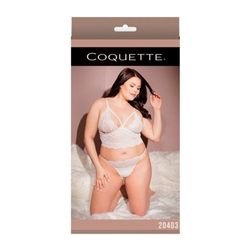 / Coquette - csipkés fehérnemű szett - fehér (XL)