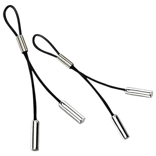 Crave - valódi bőr melldísz acél függőkkel (2db)