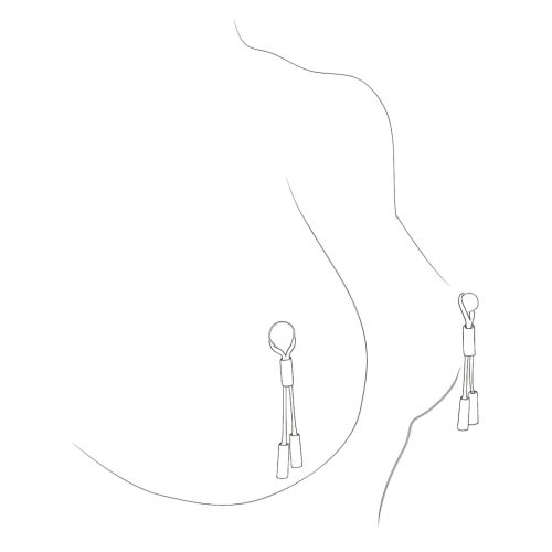 Crave - valódi bőr melldísz acél függőkkel (2db)