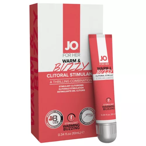 System JO - WARM & BUZZY - klitorisz stimuláló, csiklóizgató gél (10 ml)