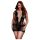 BACI Plus Size - fűzős, rövidujjú miniruha - fekete (XL-XXL)