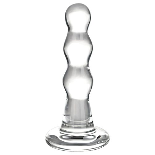 / GLAS - hullámos üveg anál dildó (átlátszó)