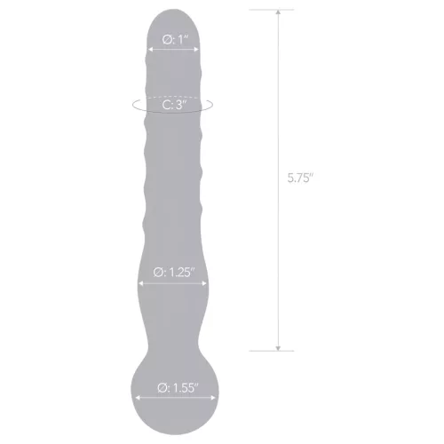 GLAS - kétvégű, üveg dildó (átlátszó)