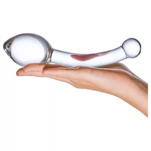 / GLAS - üveg anál dupla dildó (átlátszó)