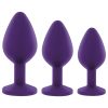 Rianne - 3 részes szilikon anál plug szett (lila)