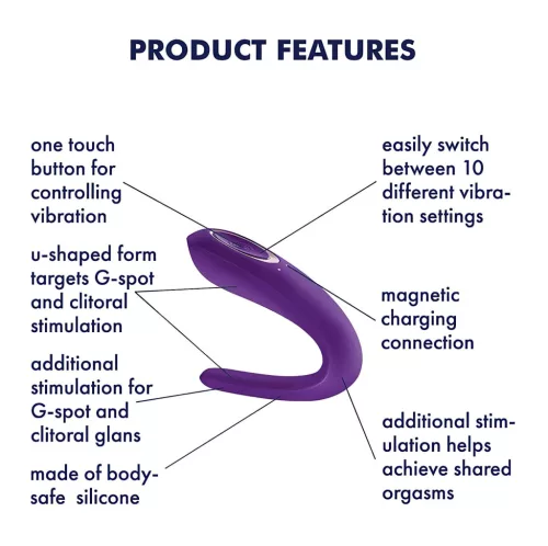 / Satisfyer Double Classic - vízálló, akkus párvibrátor (lila)