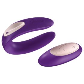   Satisfyer Double Plus Remote - rádiós, akkus párvibrátor (lila)