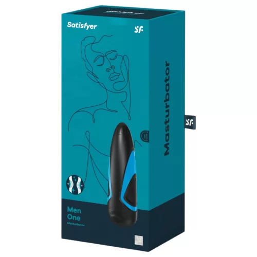 Satisfyer Men One - szívó maszturbátor (kék-fekete)