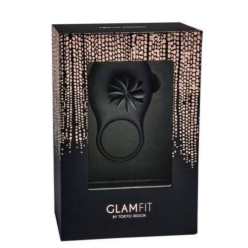 Tokyo Design Glamfit - akkus, forgó pénisz gyűrű (fekete)