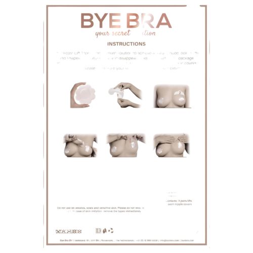 / Bye Bra A-C - láthatatlan mellemelő tapasz - pink (6db)