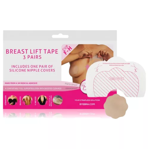 / Bye Bra F-H - láthatatlan mellemelő tapasz - nude (6db)